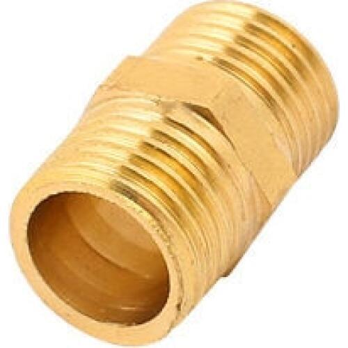 1/4BSP to 1/4BSP Male Thread Brass Pipe Hex Nipple Fitting Quick Adapter 5pcs