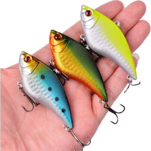 1PCS 16g-0.56oz Hard VIB Lures 7CM-2.76in Fishing Bait Treble Hooks Sinking Crankbait Fishing Tackle