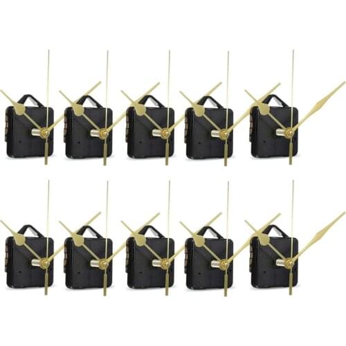 10Pcs DIY Silent Movement Spindle Hands Wall Quartz Clock Movement Mechanism Repair Tools Part Clock Kit
