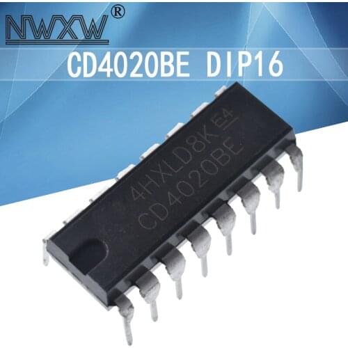 10pcs/lot CD4020BE DIP-16 straight plug CD4020 binary counting divider counter 4020