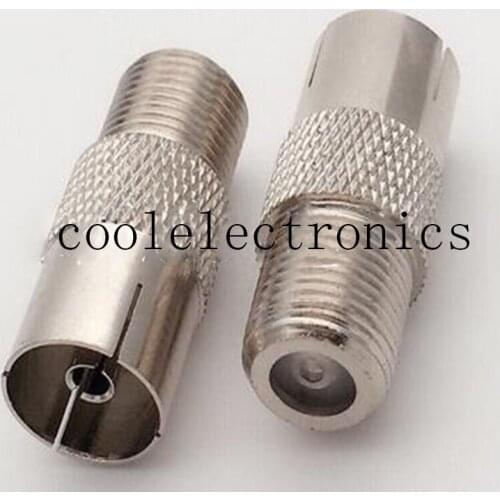 10pcs F female Jack to IEC PAL DVB-T TV Female Straight RF Coaxia Cable Adapter Connector