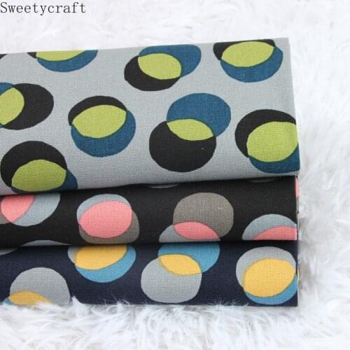 110x45cm High Quality Thick Cotton Fabrics By Yard Circle Printed DIY Handmade Sewing Bag table cloth curtain Party Home Decor