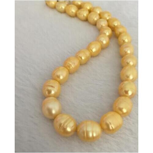 13 -14mm south sea baroque gold pearl necklace 18" KKK