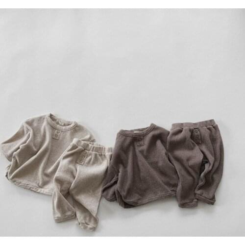 2021 Childrens wear autumn and winter boys and girls casual sweater pants set childrens comfort suit kids clothes boys