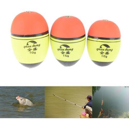 5pcs 10/15/20g Fishing Float Light Stick EVA Glowing Night Fishing Float Foam Float Tube Size