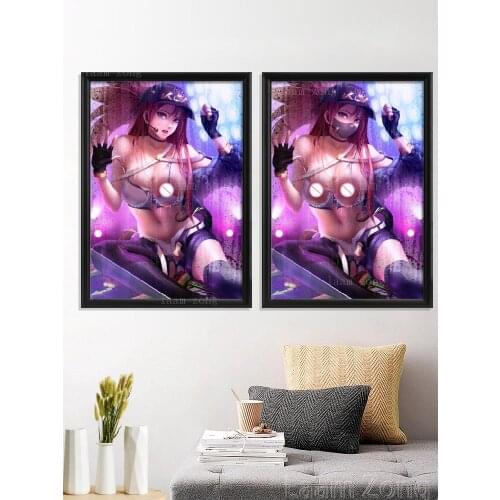 Akali KDA Sexy Nude Girl League Game Art-Poster Canvas Picture Custom Decor Home Silk Prints Living-Room Decoration Wall Bedroom