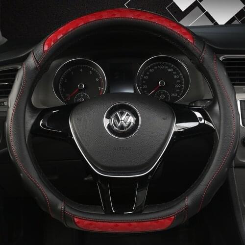 D Shape O shape Car Steering Wheel Cover Non-slip PU Leather for POLO GOLF 7 Scirocco Suzuki Swift Nissan Rogue High Quality