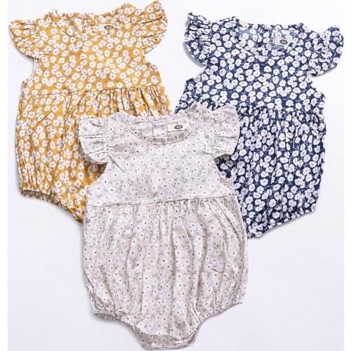DHL 100pcs Newborn Baby Girls Butterfly Sleeve Lovely Floral Tutu Romper Jumpsuit Summer Outfits Clothes