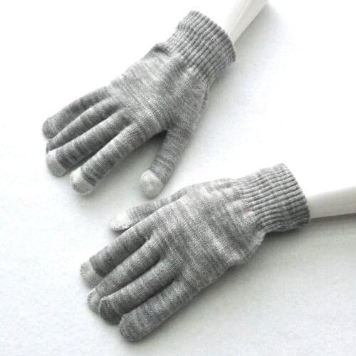 Adults winter cold and warm plus velvet thick woolen gloves, mobile phone touch screen gloves, customized LOGO