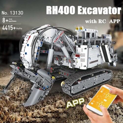 Electric series Liebherrs Terex RH400 Excavator R9800 Motor RC APP Car Model Building Blocks Bricks Compatible 42100 TOYS