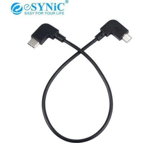 ESYNiC 30cm OTG Data Cable For DJI MAVIC/SPARK Adapter Android to Type C interface black Cord Micro-USB Cables