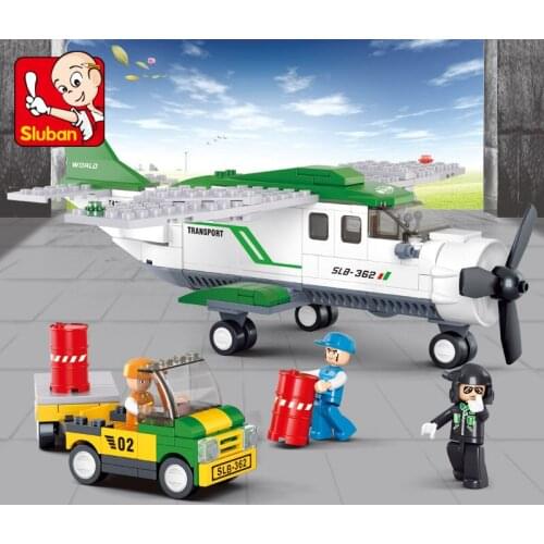SLuban Childrens Educational BUilding Blocks Space Shuttle Series B0362 Small Transport Aircraft Assembling Toy