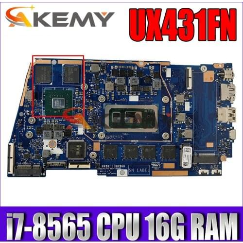UX431FN mainboard REV2.0 For UX431F UX431FN i7-8565 CPU 16G RAM laptop motherboard 100% Tested Working