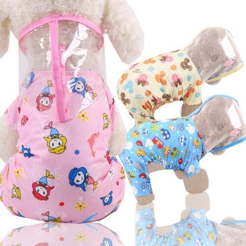 Cartoon Dog Clothes Raincoat for Dog Waterproof Rain Cape for Pet Clothing Chihuahua Teddy Pet Dogs Rain Coat Jumpsuit Rain Suit