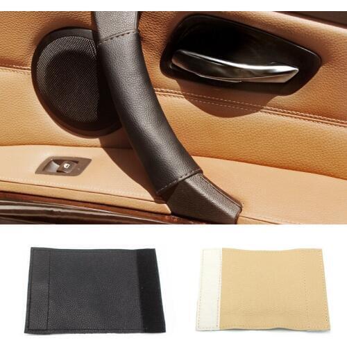 Soft Leather Door Panel Cover For BMW 5 Series E60 E61 2004 2005 2006 2007 2008 2009 1PC Car Door Panel Pull Handle Cover Trim