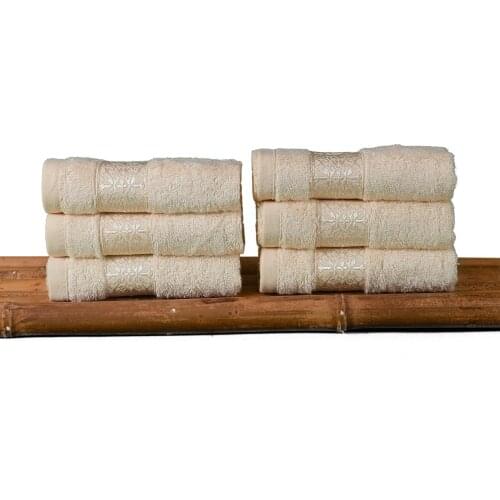 Bamboo & Turkish Cotton Pack of 6 Washcloths Towels, Bamboo Towels, Organic, Natural, Luxury, Odor Resistant