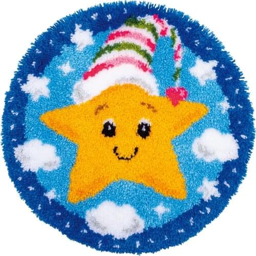 Latch Hook Rug Kits for Kids with Preprinted Star Canvas Pattern Includes Tool Gift Baby Room Decoration