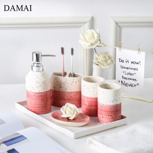 Japanese Classical Bathroom Soap Dispenser Set Hotel Restaurant Restroom Six-piece Soap Box Toothbrush Holder Mouth Cup Wash Set
