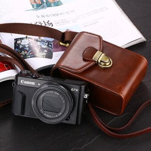 Hard Skin Shoulder Bag PU Leather Camera Case For Canon PowerShot G9X G7X Mark II III G7X3 SX620 IXUS 285 275 SX740 SX730 SX720