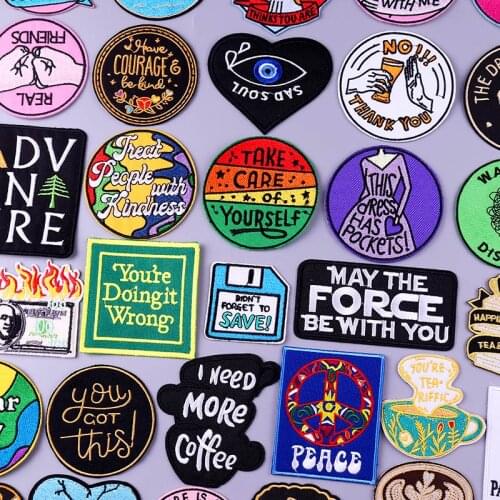 Gay Letter Patches Iron On Patches On Clothes DIY Applique Embroidered Patches For Clothing Stickers DIY Cartoon Stripes Badge
