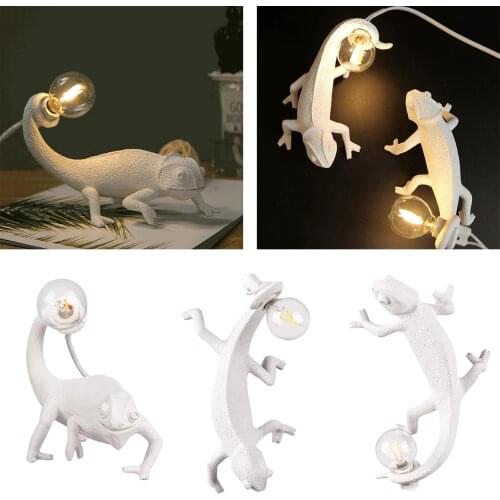 Resin Lizard Night Light Nordic Living Room Bedroom for Modern Animal Chameleon Table Lamp Led Wall Lamp decor Luminarie