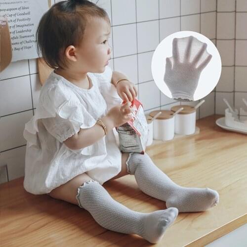 New Summer Baby Net Socks Breathable And Sweat-Absorbent Boys Loose Mouth Baby Socks Girls Solid Color Newborn Mosquito Socks