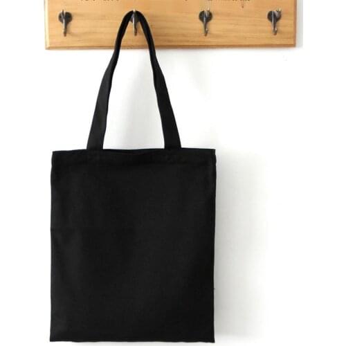 New Blank Canvas Handbag Womens Casual Style Have Zipper Large Capacity Single Shoulder Canvas Bag ECO Shopper Student Book Bag