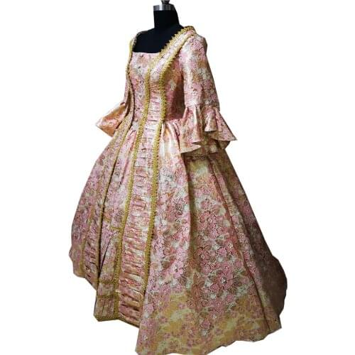 2020 New pink Vintage costumes 18th Duchess Retro medieval Renaissance Reenactment Theatre Civil war Victorian dress D-505
