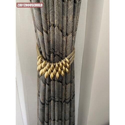 New Chinese Curtains for Living dining room bedroom style Korean fold Chinese style jacquard light luxury gray black curtains