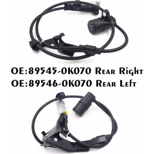 New 2PCS 89545-0K070 89546-0K070 ABS Sensor For Toyota Hilux Vigo Rear Right and Left Wheel Speed Sensor