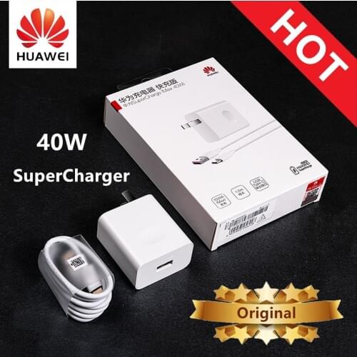 EU Huawei P40 Pro Charger Original SuperCharge Adapter Fast Charge USB C Cable For P30 Pro P40 Lite Nova 5t 6 7i Mate 30 40 Pro