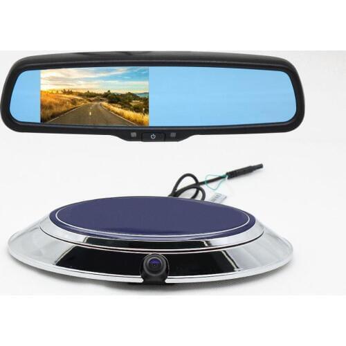 9" Ford Oval Backup Camera Tailgate Handle Camera Rear View Cameras 4.3'' Mirror Monitor For 2008-2014 Ford F-150