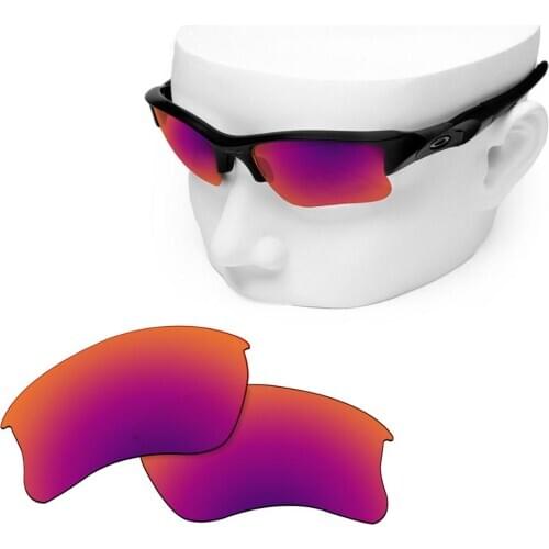 OOWLIT Polarized Replacement Lenses of Purple Red Mirror for-Oakley Flak Jacket XLJ Sunglasses