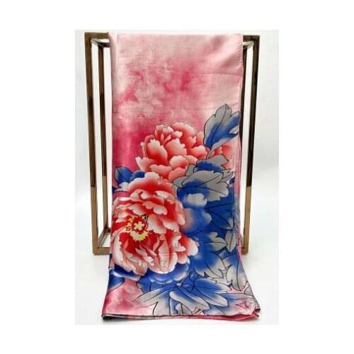 90*90cm Luxury Brand Women Silk Scarfs New Flower Designs Square Scarves Spring Summer Shawls For Ladies