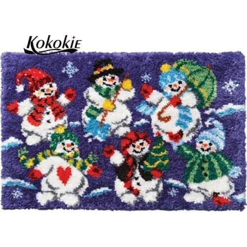 Christmas Decoration latch hook kits large printed canvas yarn carpet diy latch hook rug kits carpet embroidery carpet diy rug