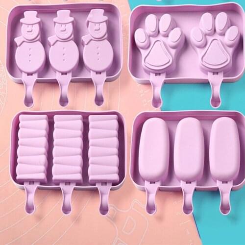 Silicone Ice Cream Mold DIY Homemade Popsicle Molds Freezer Juice Big Size Ice Cube Tray Popsicle Barrel Maker Mould Tool