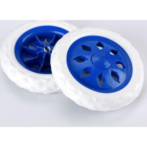 2pcs Shopping Cart Wheels Trolley Caster Replacement 6.5 Inch Dia Rubber Foaming Light Blue Red Blue