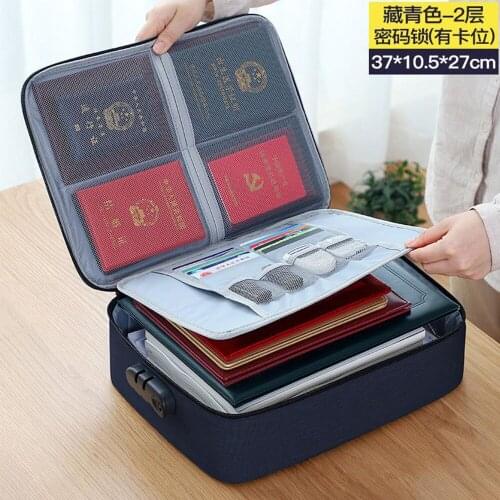 File Organizer Bags,Fireproof Document Bag ,Home Office Travel Safe Bag with Lock,Multi-Layer Portable Filing Storage