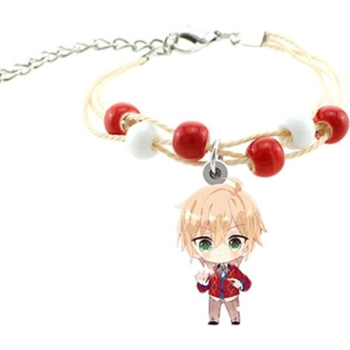 TAFREE time and space painted traveler anime bracelet red and white beaded rope chain epoxy resin hand rope with listing