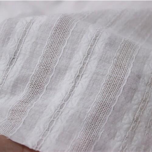 Thin Material Pure Cotton Jacquard Fabric For Woman Shirt Dress Sewing DIY Home Textile 50*140cm