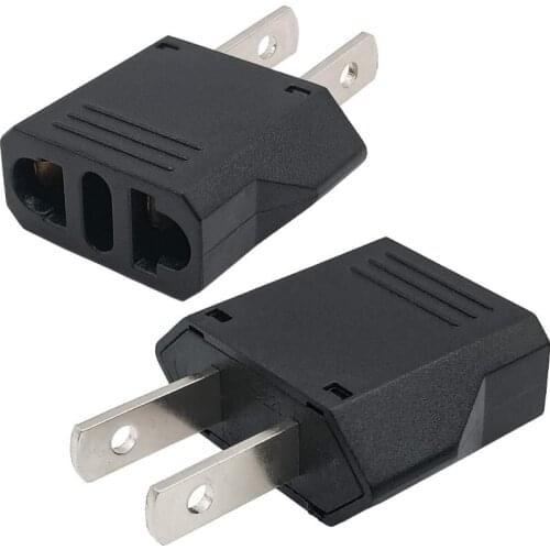 Pack 3) European EU to US Plug Adapter, Outlet Fit to Australian China Italy Switzerland Europe Plug, AC100~250V 10A