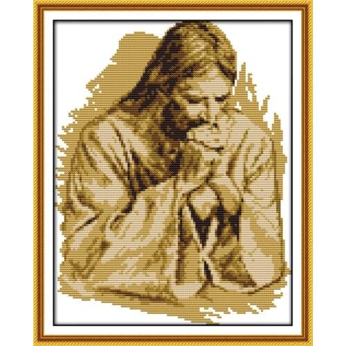 The praying Jesus cross stitch kit people 18ct 14ct 11ct count print canvas stitches embroidery DIY handmade needlework