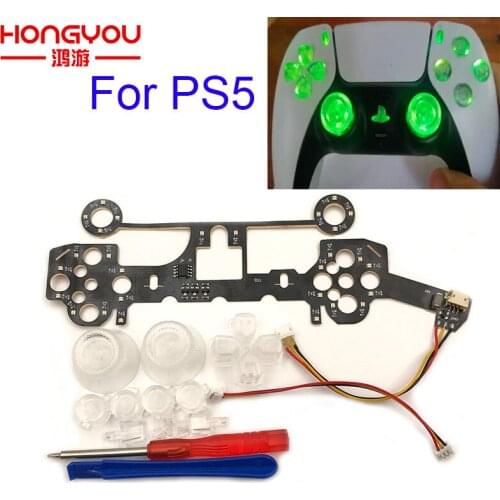 Version 3.0 For PS5 wireless game controller modified LED light color light-emitting board with rocker joystick cross key ABXY