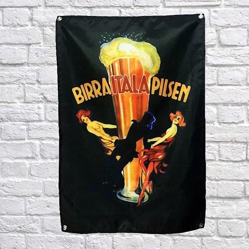 Banner Hanging Chart For Bar Pub Wall Decor Vintage Beer Day Flag Classic Whiskey Poster Tapestry Kitchen Room Wall Signs Mural