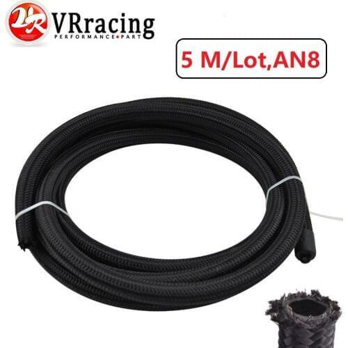 VR -5Meter/Lot 8 AN -8AN AN8 Black Braided Fuel/Oil/Gas Line Hose VR7313