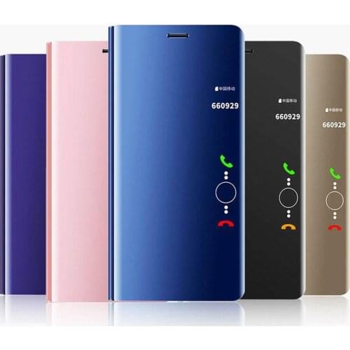 Luxury Smart View Window Mirror Chrome Flip Case For iPhone X Xr Xs Max 5s 6s 6 7 8 Plus SE2020 Cover Kickstand