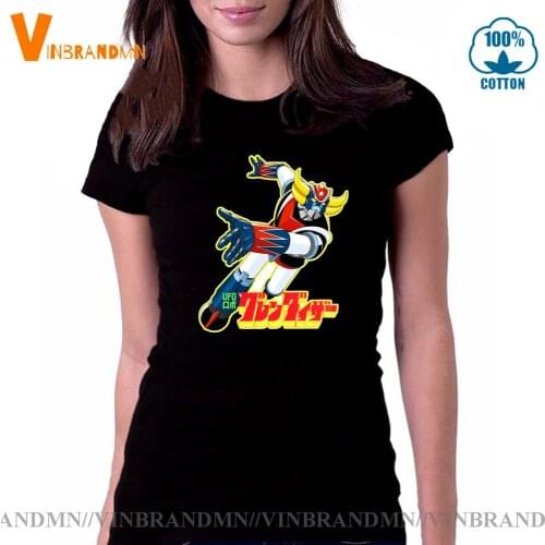 Cartoon Mazinger Grendizer T-shirt Manga Mazing Z Tops Tee Japanese Trendy Fashion Anime Goldrake UFO Robot Women T Shirt