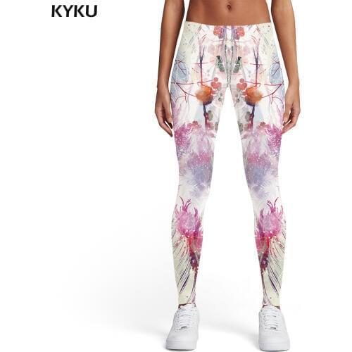 KYKU Graffiti Leggings Women Art Ladies Colorful Leggins Forest Spandex Harajuku Printed pants Womens Leggings Pants Jeggings