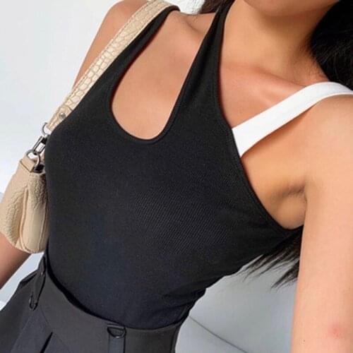 European American body suit women clothes Streetwear catsuit summer sleeveless One Oblique shoulder Backless Sexy Tight Bodysuit