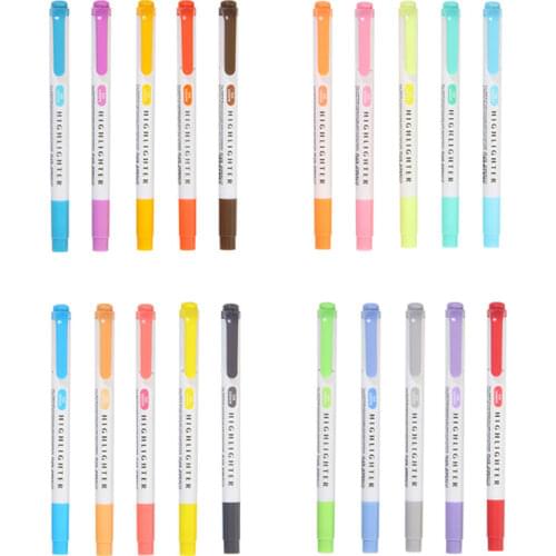 10 Colors Markers Pen Permanent Double Tips Graphic Fluorescent Highlighter Liner Artist Dual Headed Alcohol Round Marker Pens